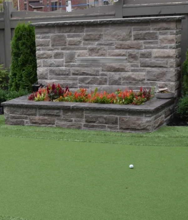 A putting green installed by Elite Courts for our client in the Brampton, Ontario.