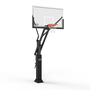 Close up of the Elite-72 72-inch in-ground basketball hoop offered by Elite Courts for installation